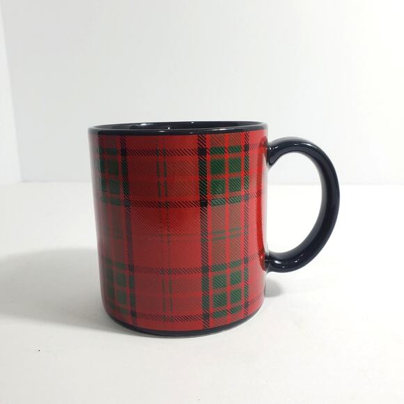 Vtg Pier 1 Tartan Plaid Coffee Mug Japan Collectible Holiday Christmas Mug - Picture 4 of 8